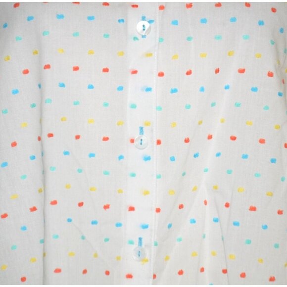 Foxcroft Plus Size 22W Fun Colorful Polka Dot Button Front Blouse Tunic Top - Picture 3 of 10